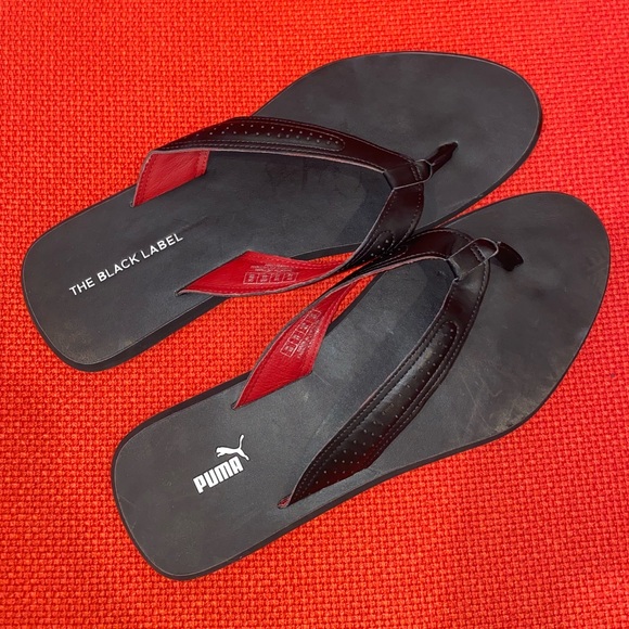 puma leather flip flops